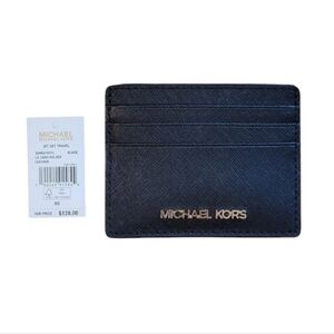 Michael Kors Black Saffiano Leather Card Case NWT